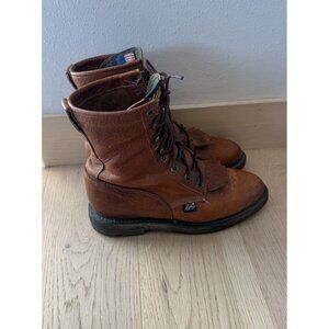 $170 Ariat Cascade 8" Lace Up Boots Mens 7.5 S Brown Leather Work Winter